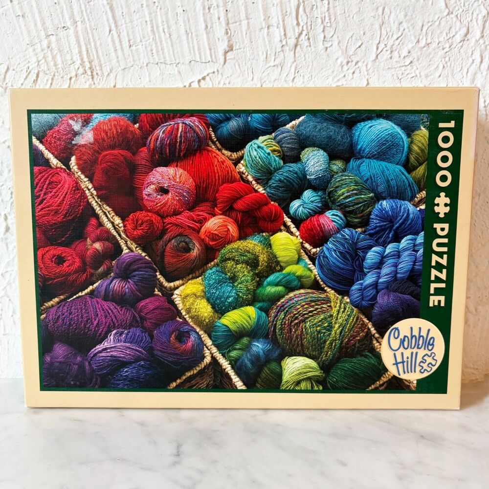 Cobble Hill Plenty of Yarn 1000 Piece Puzzle Yarn Knitting Crochet - Complete